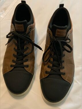 ALDO Brown and Black Men's Lace-Up Sneakers